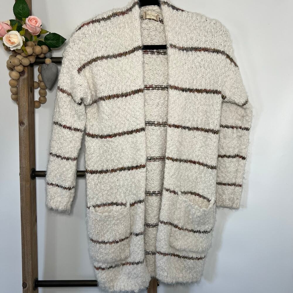 Altard State Long Sleeve Fuzzy Striped Cardigan Size X Small - Picture 2 of 7